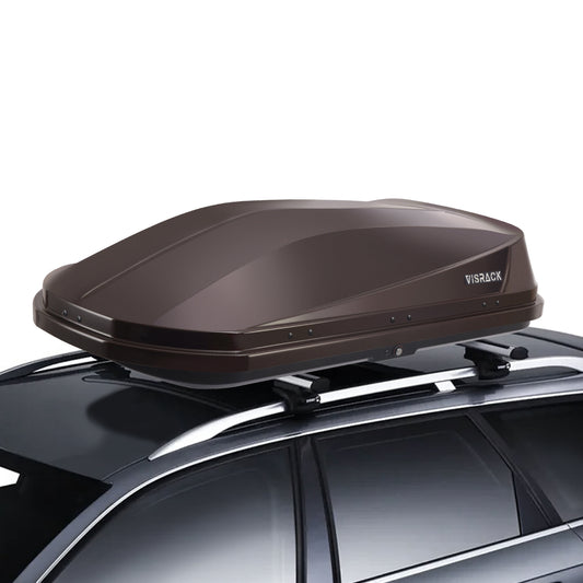 VISRACK Hard Shell Roof Cargo Carrier with Security Keys, Roof Box, Cargo Box, 62 (L) x 31 (W) x 15(H) Inches, 14 Cubic Feet (Tool-Free Install), BROWN