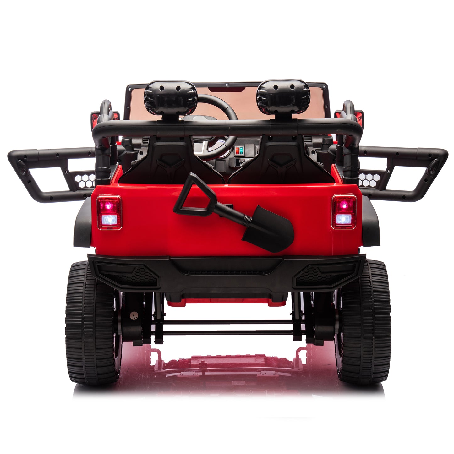 24V Two-Seater Kids Ride On Truck Car W/Parents Control,200w*2,Seat width 20.28in,Four-wheel Suspension,LED Lights,Music,MP3,Bluetooth,Two independent seat belts,Suitable for off-road For Kids Aged 3+