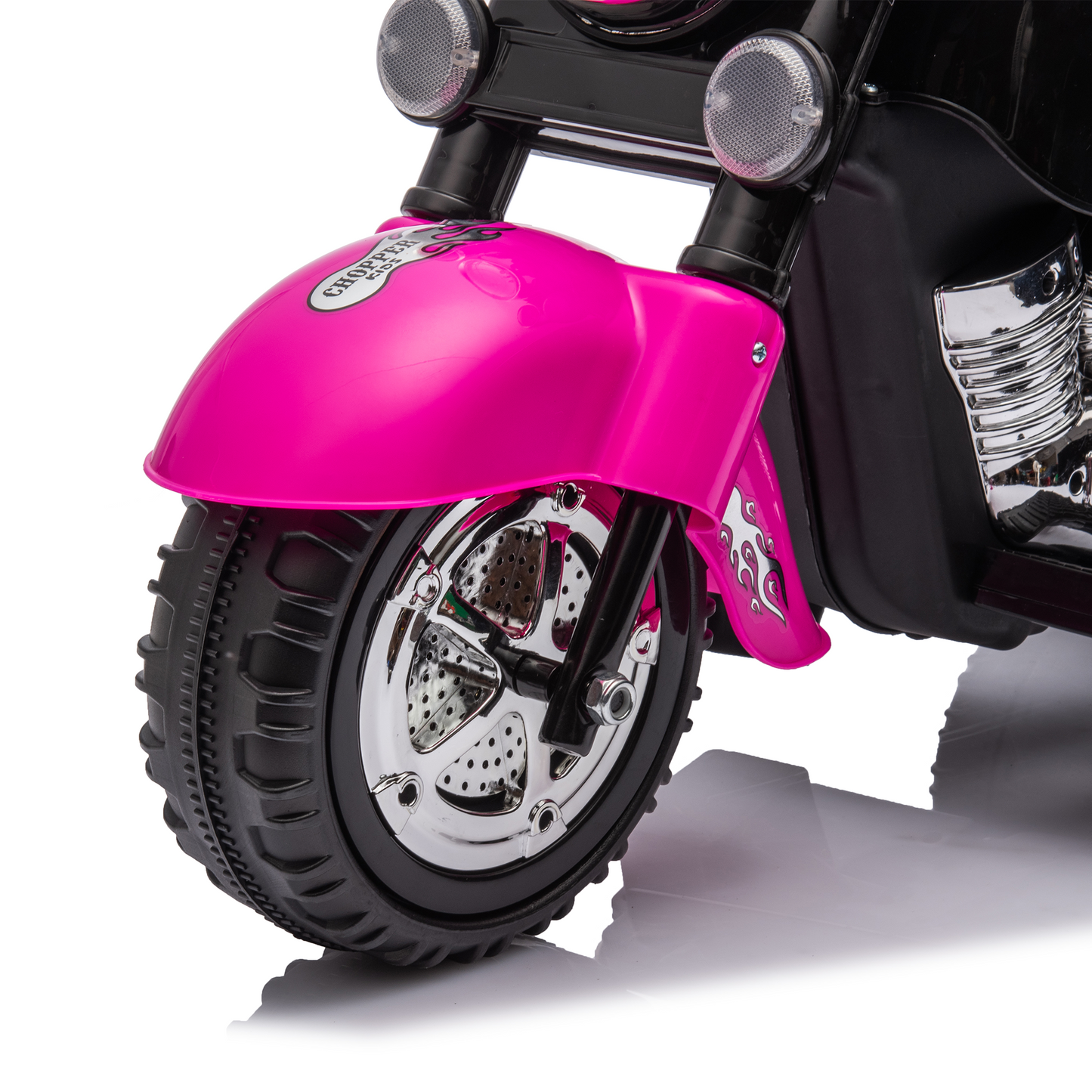 Kids Ride On Motorcycle Toy, 3-Wheel Chopper Motorbike with LED Colorful Headlights Horn, Pink 6V Battery Powered Riding on Electric Harley Motorcycle for Boys Girls