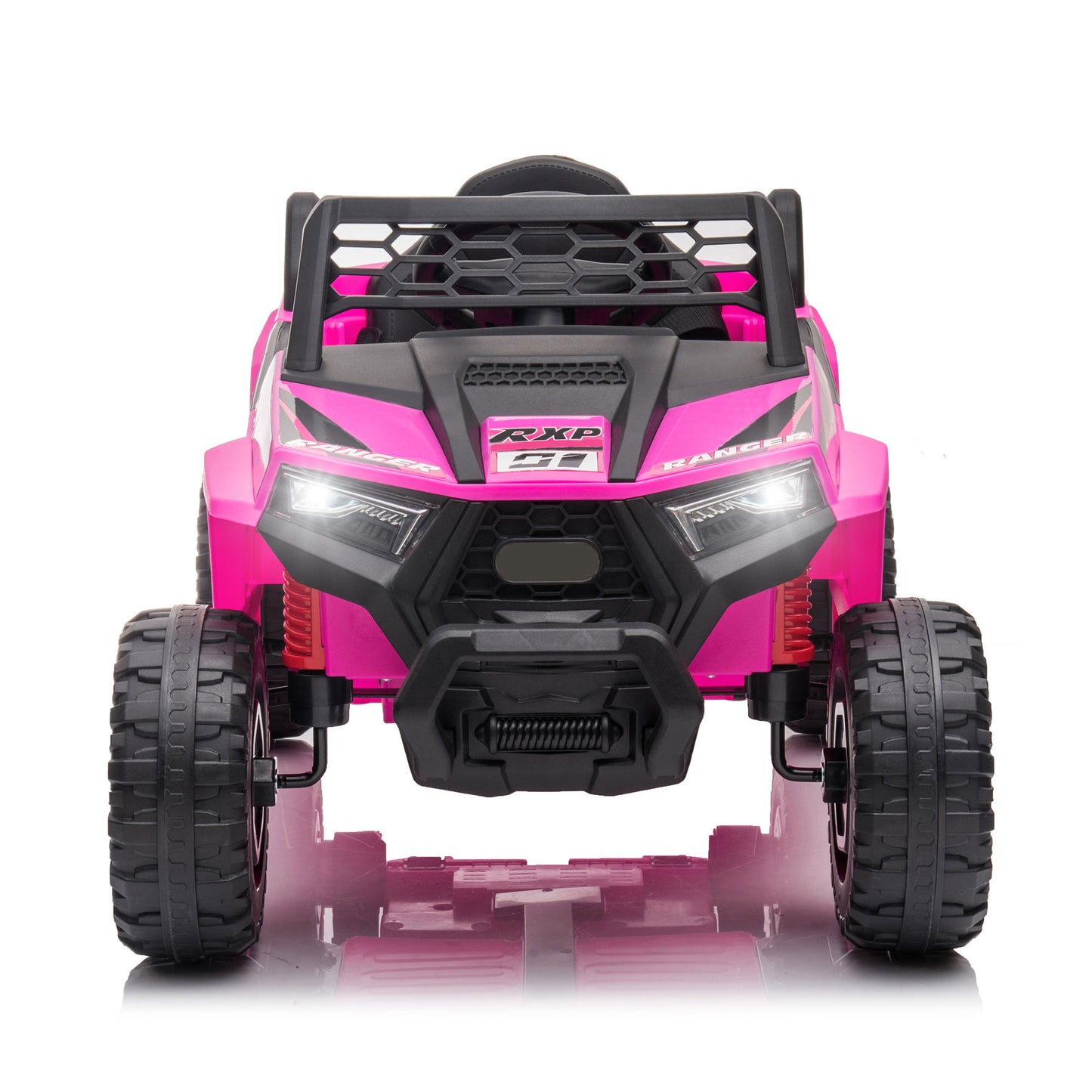 12V kids Ride On Mini UTV, Electric Car with Front LED Lights and Horn, Single Seat with a Safety Belt, Forward/Reverse Function