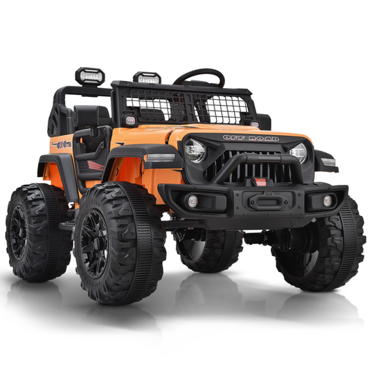 24V 2 Seater Kids Ride on Truck 4WD Electric Car Battery Powered Ride on Toys, with 480W Motors, 7AH Battery, 2.4G Remote Control, LED Headlights, Front Storage, Bottle Holder, Full-Metal Suspension