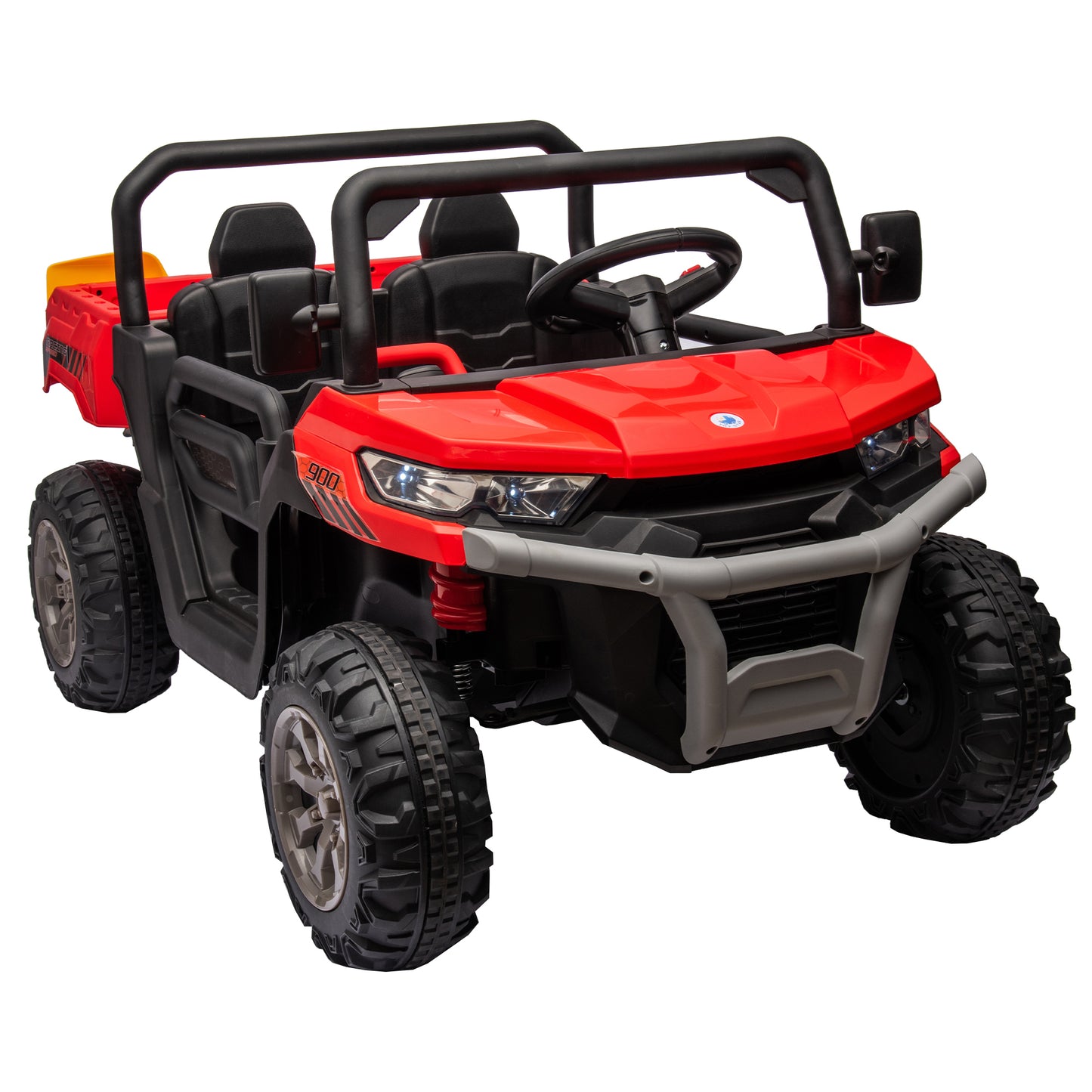24V Ride On Truck 2 Seater Ride On UTV with 2x200W Motor Ride On Dump Truck with Dump Bed/Shovel Ride On Car with Remote Control Electric Vehicle with  Non-slip tyre for Boys Girls