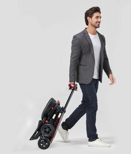 SOLAX 4-Wheel Remote Folding Mobility Scooter for Adults and Seniors, super lightweight and compact plus NFC Electric Foldable Mobility Scooter With Suspenion capacity.