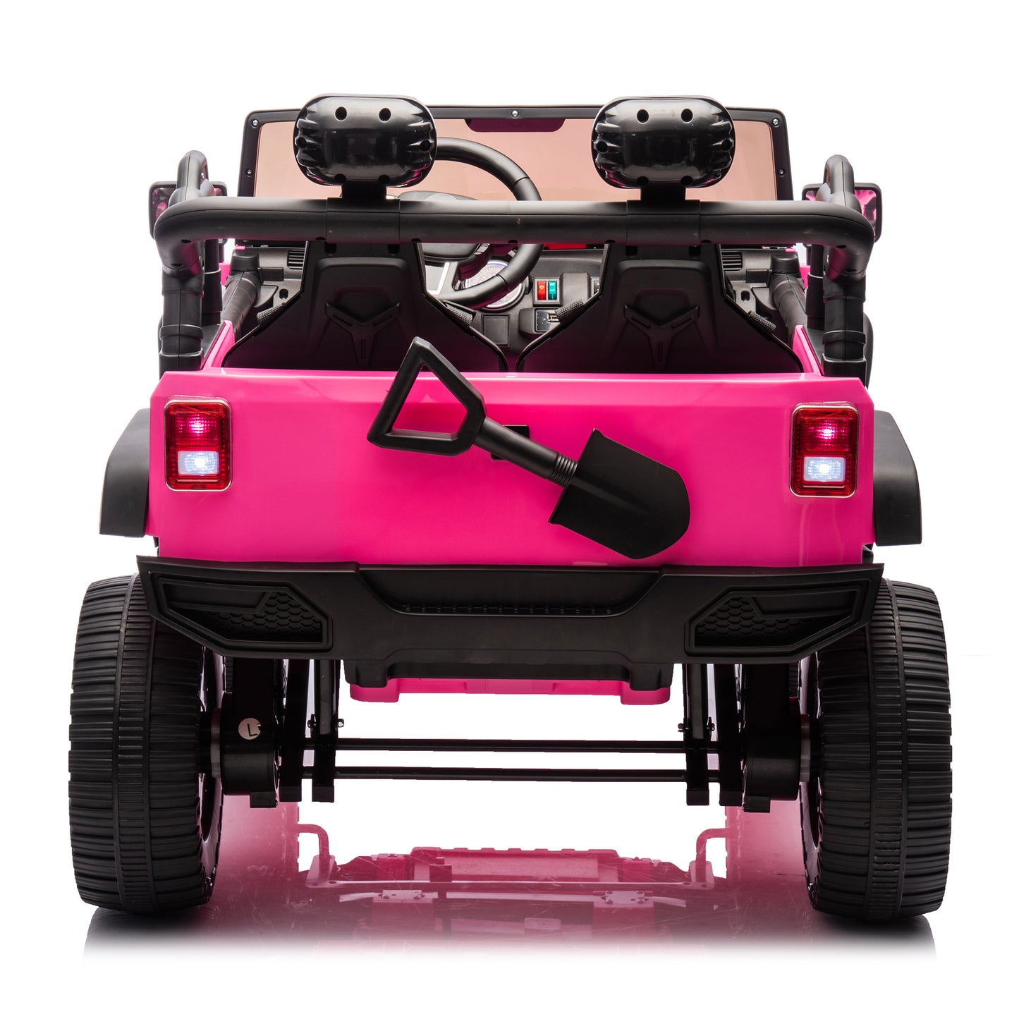 24V Two-Seater Kids Ride On Truck Car W/Parents Control,200w*2,Seat width 20.28in,Four-wheel Suspension,LED Lights,Music,MP3,Bluetooth,Two independent seat belts,Suitable for off-road For Kids Aged 3+