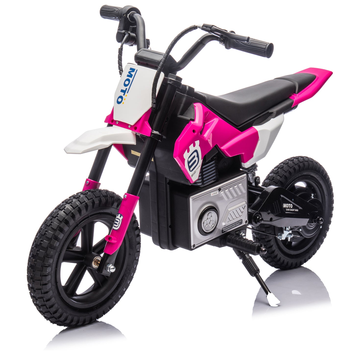 24V Kids Ride On Electric Toy Motocross Motorcycle,200W High Speed Hub Motor,Rear wheel shock absorber,Adjustable speed,LED breath lamp,Bluetooth,Music,Horn,Speeds 3.11-9.32MPH For Kids Aged 5-15.