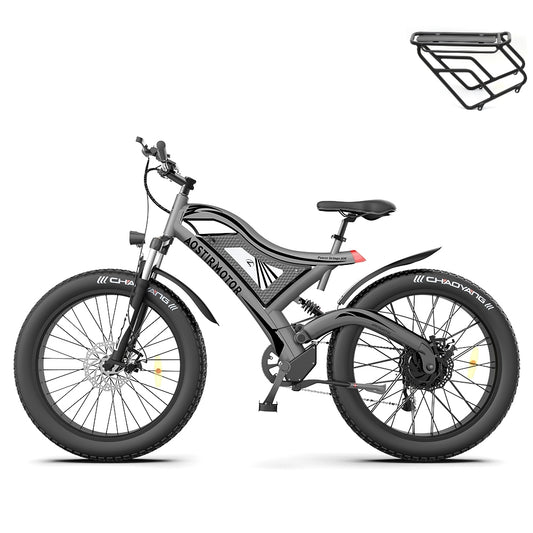 AOSTIRMOTOR S18 26' 750W Electric Bike Fat Tire 48V 15AH Removable Lithium Battery for Adults