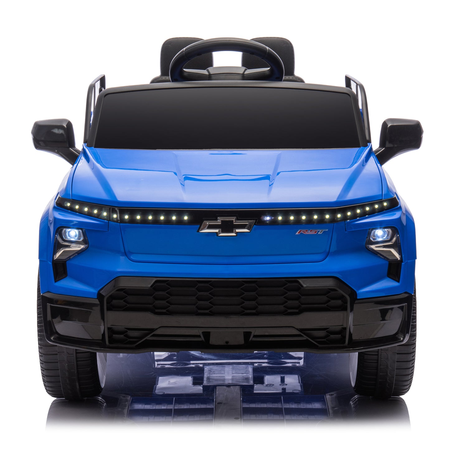 24V Kids Ride on Car W/Parents Control,Licensed Chevrolet Silverado,Four-wheel suspension,LED Lights,Bluetooth,music,USB,MP3,Power display,speeds 2.49-3.73MPH For kids aged 2-5.