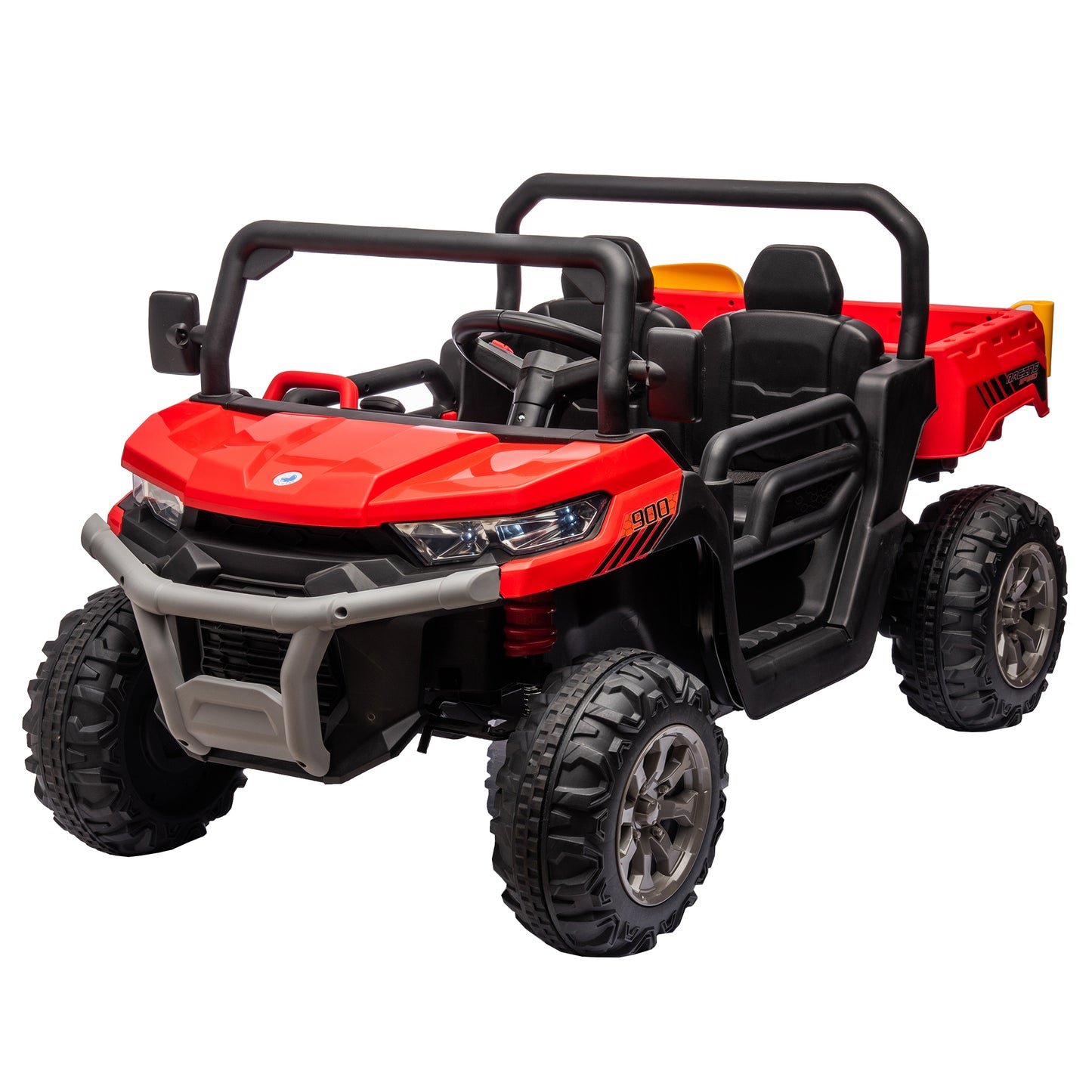 24V Ride On Truck 2 Seater Ride On UTV with 2x200W Motor Ride On Dump Truck with Dump Bed/Shovel Ride On Car with Remote Control Electric Vehicle with  Non-slip tyre for Boys Girls