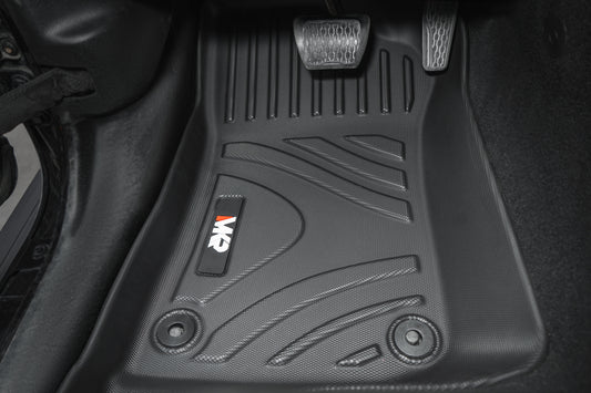 MKR Waterproof and Stain-resistant TPE Car Floor Mats Black 3 PCS For Jeep Wrangler JL 2018+ 4 Doors Model ( Not Fit for Jeep Wrangler JK or 4XE)
