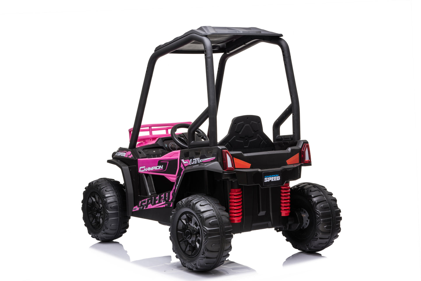 24V Electric Kid Ride On Car with Remote Control, JS370 UTV Ride on Cars for Kids, Battery Powered Kids Ride-on Car Pink, 4 Wheels Motorized Vehicles Children Toys, 2 Speeds, LED Headlights