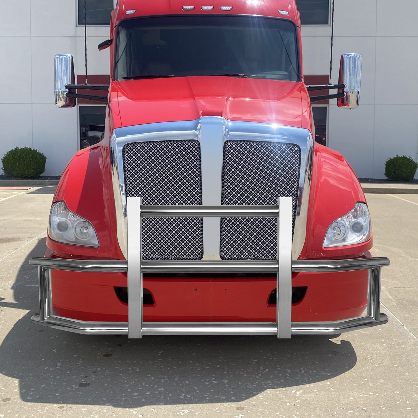 Stainless Steel Deer Guard Bumper for Kenworth T680 2008-2021 with brackets
