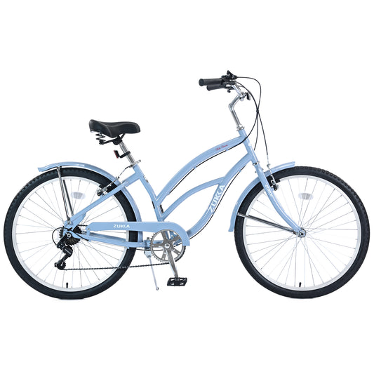 7 Speed Bicycles,  Multiple Colors 26"Inch  Beach Cruiser Bike