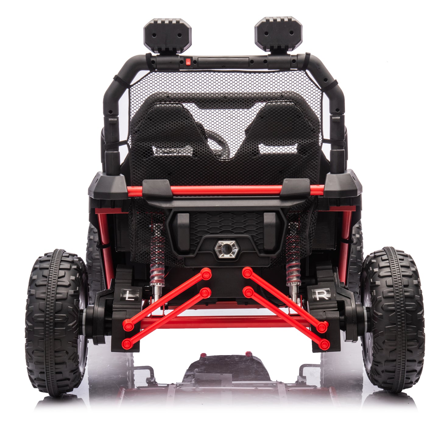 24V Two-seater Kids Ride On UTV W/Parents Control,400W Super Power,Four-wheel suspension,LED Light with Rear searchlight,Bluetooth,MP3,Music,Rear storage space,Speeds 3.73-4.97MPH for Kids aged 3+.