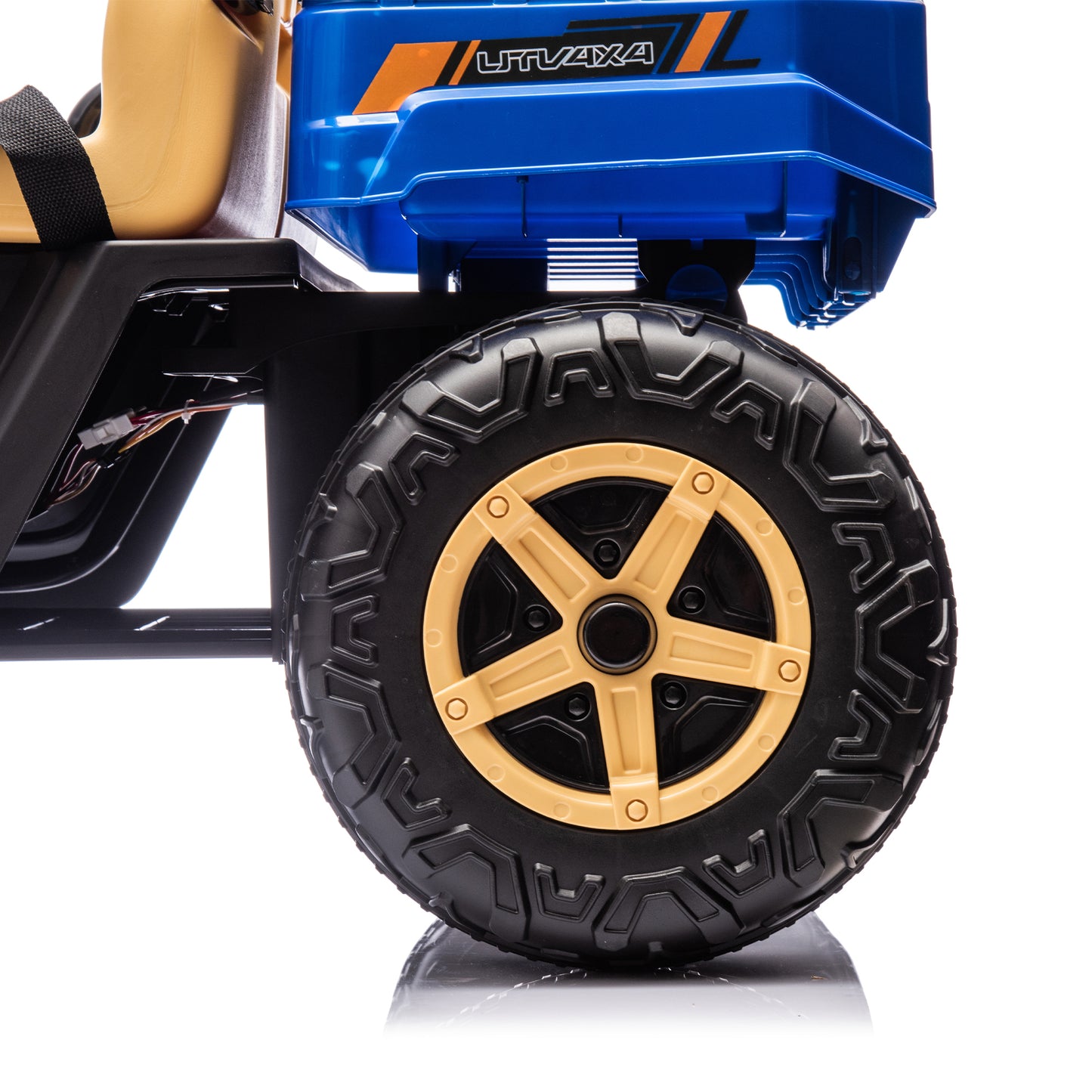 24V XXXL Kids Ride On UTV W/Parents Remote Control,Two-seater,Automatic tipping bucket,Rear wheel suspension,Slow start,Portable handle,Safety Belt,LED light,USB,MP3,Bluetooth,Horn for Kids Aged 3-8.