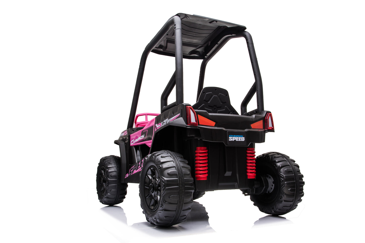 24V Electric Kid Ride On Car with Remote Control, JS370 UTV Ride on Cars for Kids, Battery Powered Kids Ride-on Car Pink, 4 Wheels Motorized Vehicles Children Toys, 2 Speeds, LED Headlights