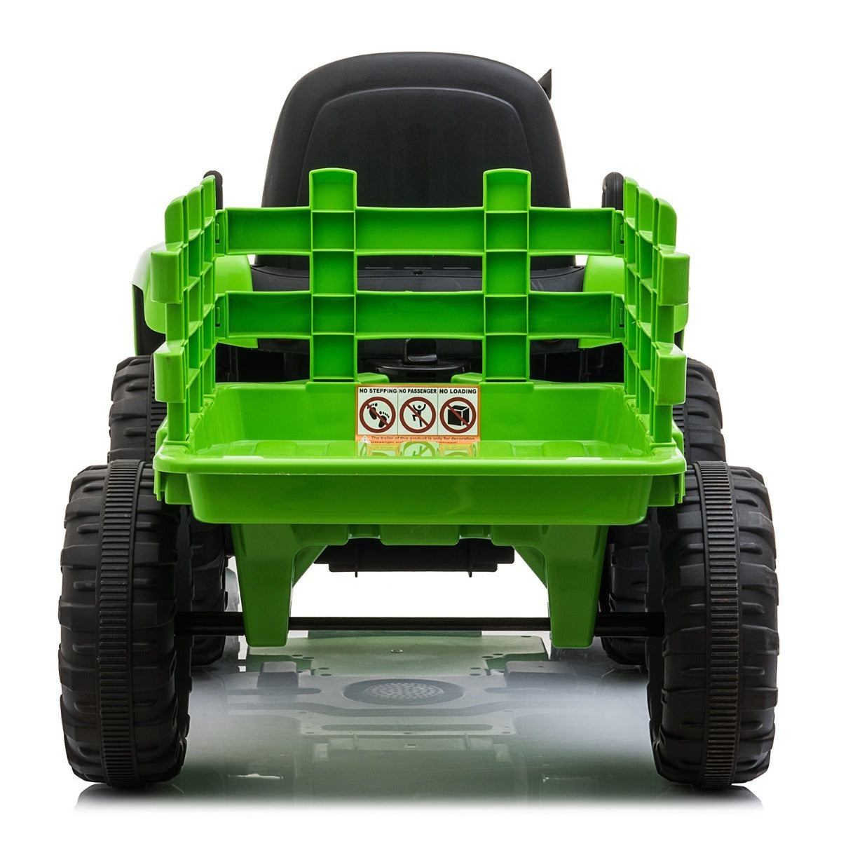 12V Kids Ride On Tractor with Trailer, Battery Powered Electric Car w/ Music, USB, Music, LED Lights, Vehicle Toy for 3 to 6 Ages, Light Green