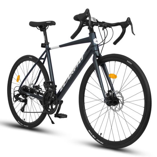 A28320RL 700C Road Bike, 16-Speed Outdoor Bike Disc Brakes, Light Weight Aluminum Frame ,Racing Bike City Commuting Road Bicycle L Size for Men Women