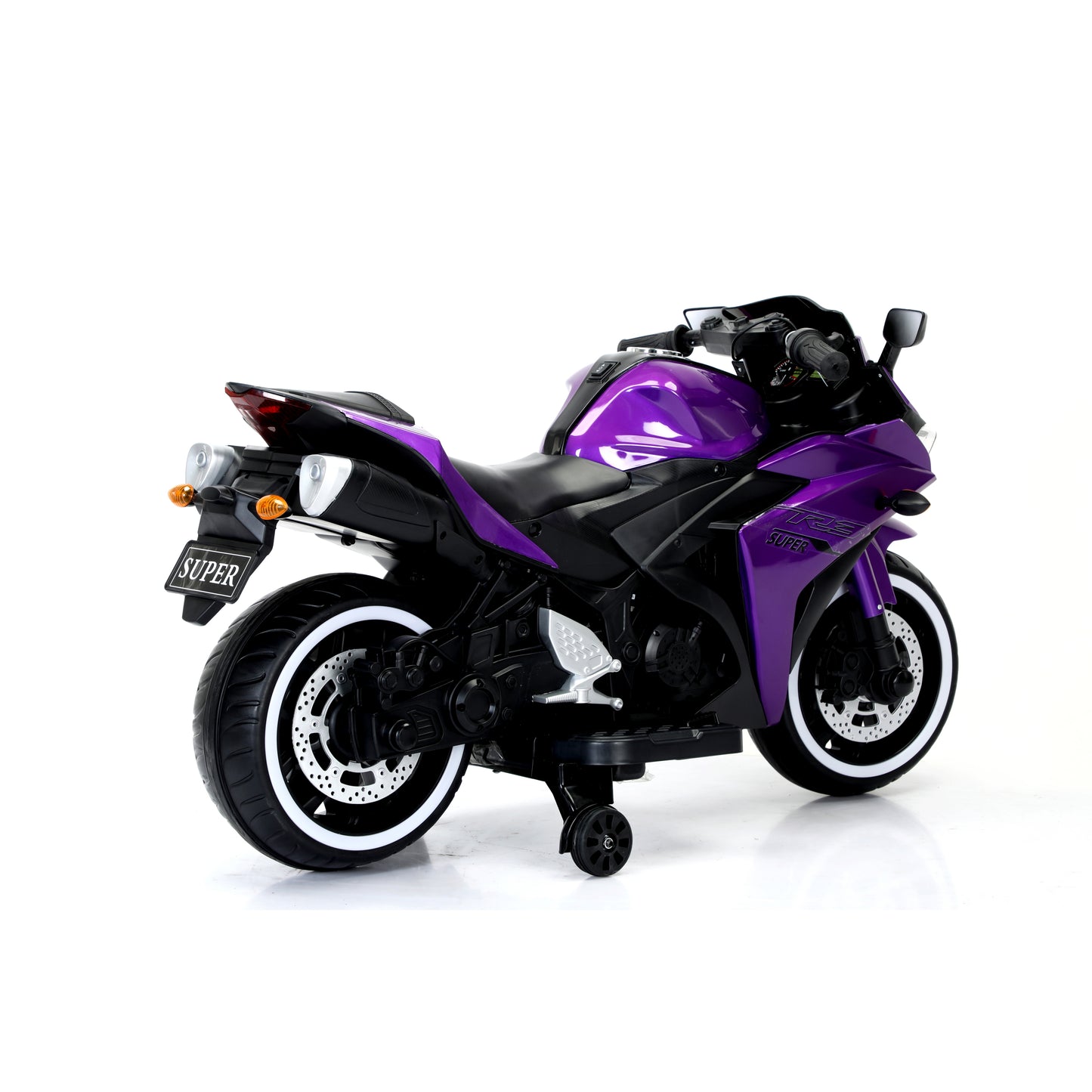 kids motorcycle 12V motorcycle for kids 3 4 5 6 years Boys Girls  12v7ah kids motorcycle ride on toy with Training  Wheels/manual throttle/ drive by hand /Lighting  wheels