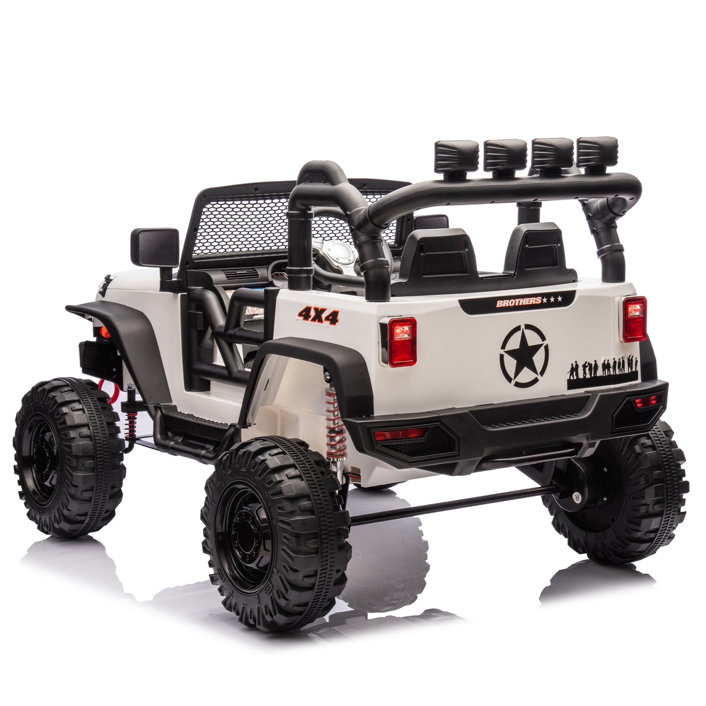24V Kids Ride On 400W Electric toy car W/Parents Control,Four-wheel suspension,Front and rear LED searchlight,With Bluetooth,MP3,USB,Music,Volume adjustment,Light control and Power display For Kids 3+