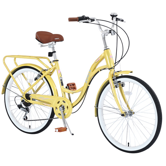 7 Speed, Steel Frame, Multiple Colors 24 Inch Ladies Bicycle