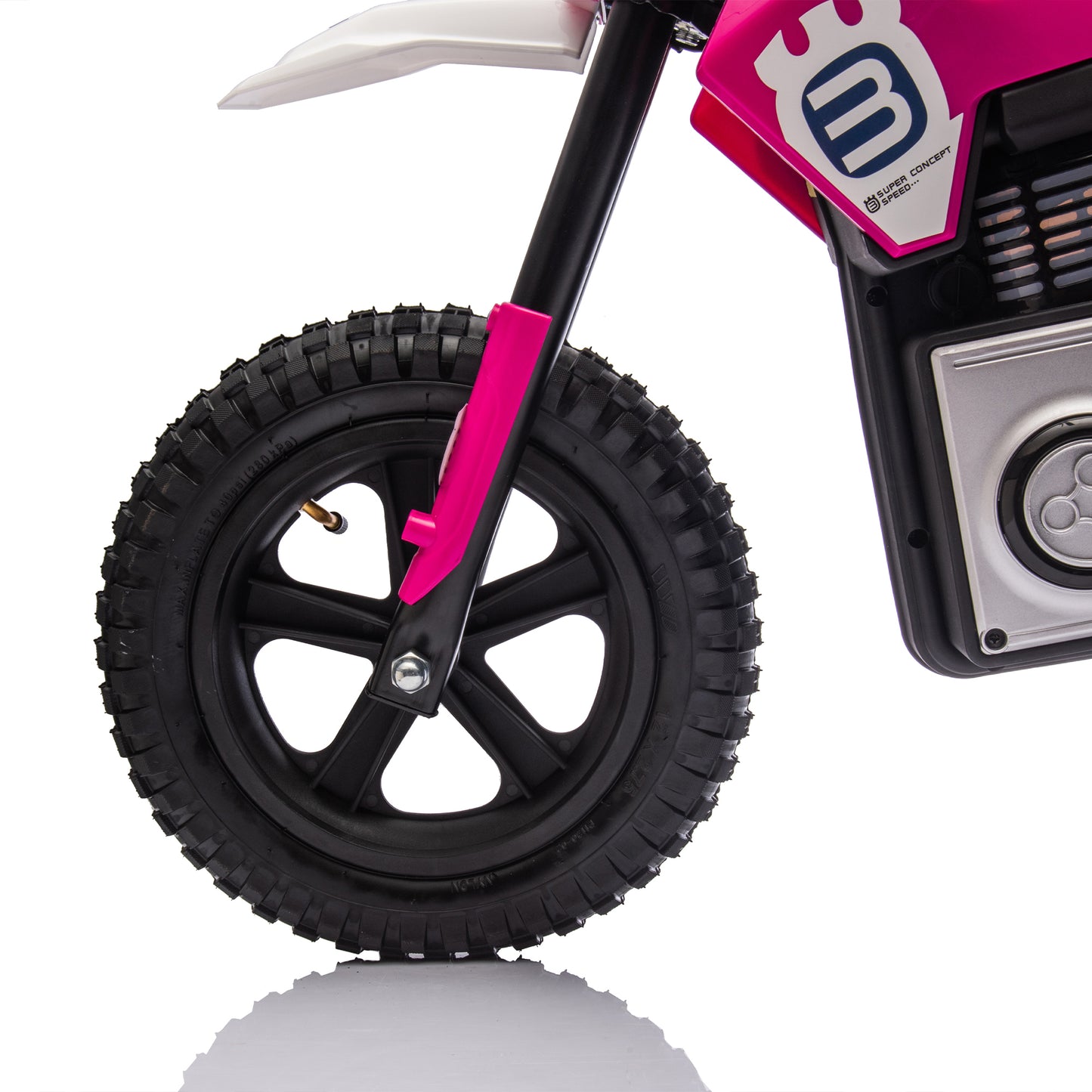 24V Kids Ride On Electric Toy Motocross Motorcycle,200W High Speed Hub Motor,Rear wheel shock absorber,Adjustable speed,LED breath lamp,Bluetooth,Music,Horn,Speeds 3.11-9.32MPH For Kids Aged 5-15.
