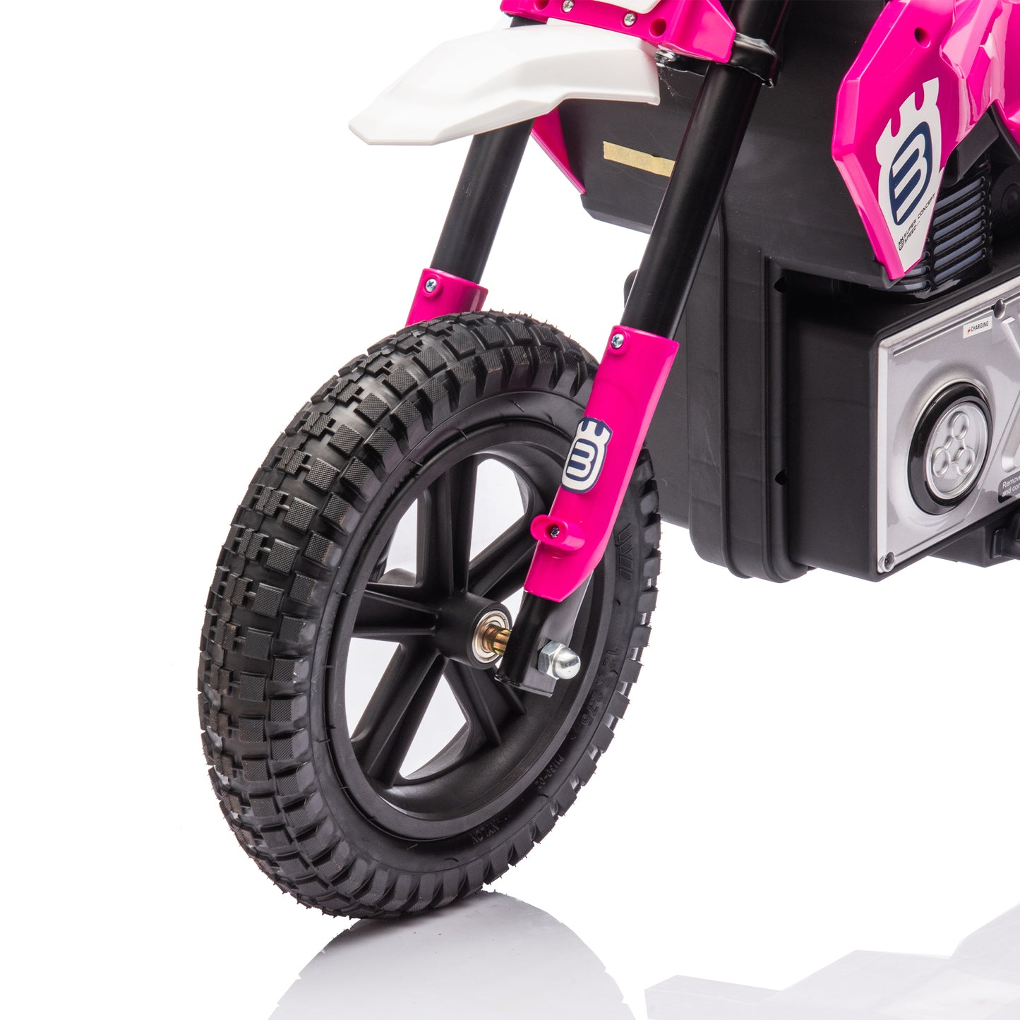 24V Kids Ride On Electric Toy Motocross Motorcycle,200W High Speed Hub Motor,Rear wheel shock absorber,Adjustable speed,LED breath lamp,Bluetooth,Music,Horn,Speeds 3.11-9.32MPH For Kids Aged 5-15.