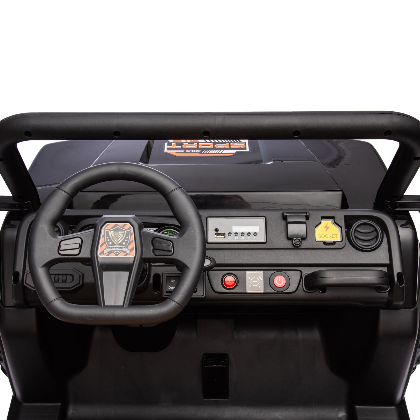 24V XXXL Kids Ride On UTV W/Parents Remote Control,Two-seater,Automatic tipping bucket,Rear wheel suspension,Slow start,Portable handle,Safety Belt,LED light,USB,MP3,Bluetooth,Horn for Kids Aged 3-8.