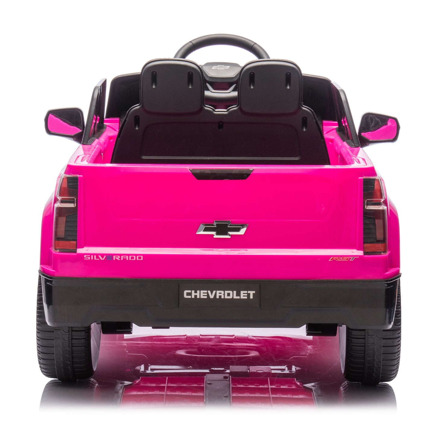 24V Kids Ride on Car W/Parents Control,Licensed Chevrolet Silverado,Four-wheel suspension,LED Lights,Bluetooth,music,USB,MP3,Power display,speeds 2.49-3.73MPH For kids aged 2-5.