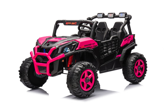 24V Ride on Toys 4WD Ride on Cars with Remote Control, 2 XL Seater Electric Car for Kids, Power Car Wheels, UTV 4*200W Motor, Bluetooth, Music, Lights, 3 Speeds,pink