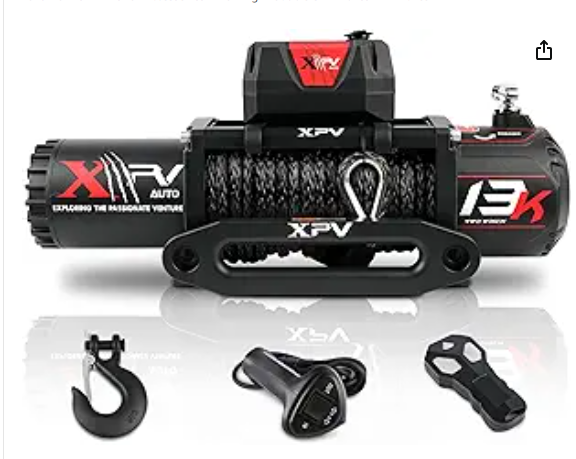 XPV 13000lb. Winch Synthetic Rope Electric Truck Winch Waterproof with Wireless Remotes