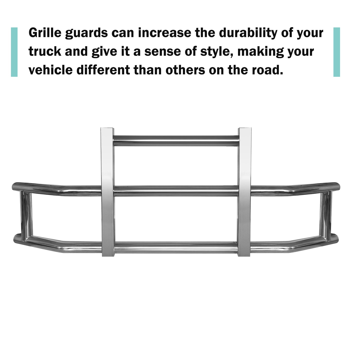 Stainless Steel Deer Guard Bumper for Kenworth T680 2008-2021 with brackets
