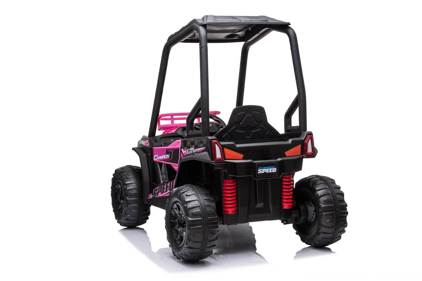 24V Electric Kid Ride On Car with Remote Control, JS370 UTV Ride on Cars for Kids, Battery Powered Kids Ride-on Car Pink, 4 Wheels Motorized Vehicles Children Toys, 2 Speeds, LED Headlights