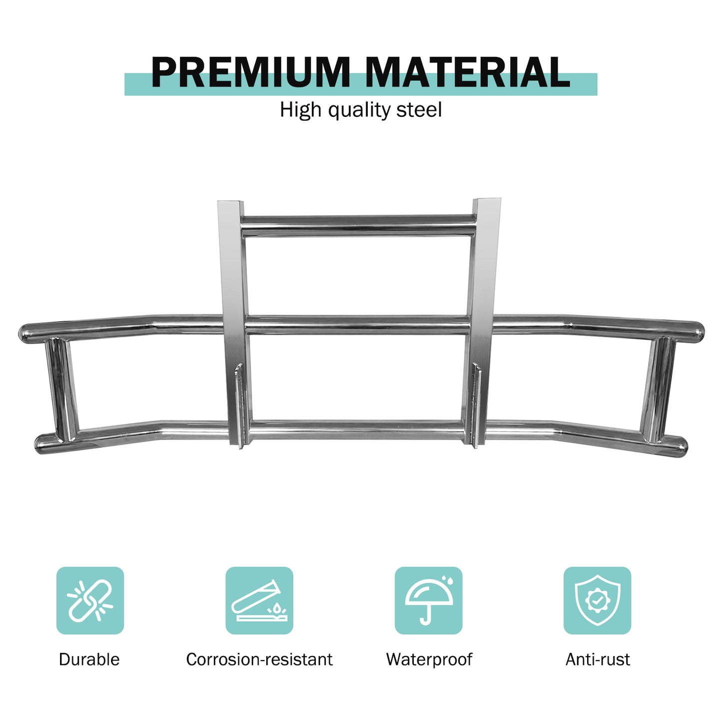 Stainless Steel Deer Guard Bumper for Volvo VN/VNL 2004-2017 with brackets