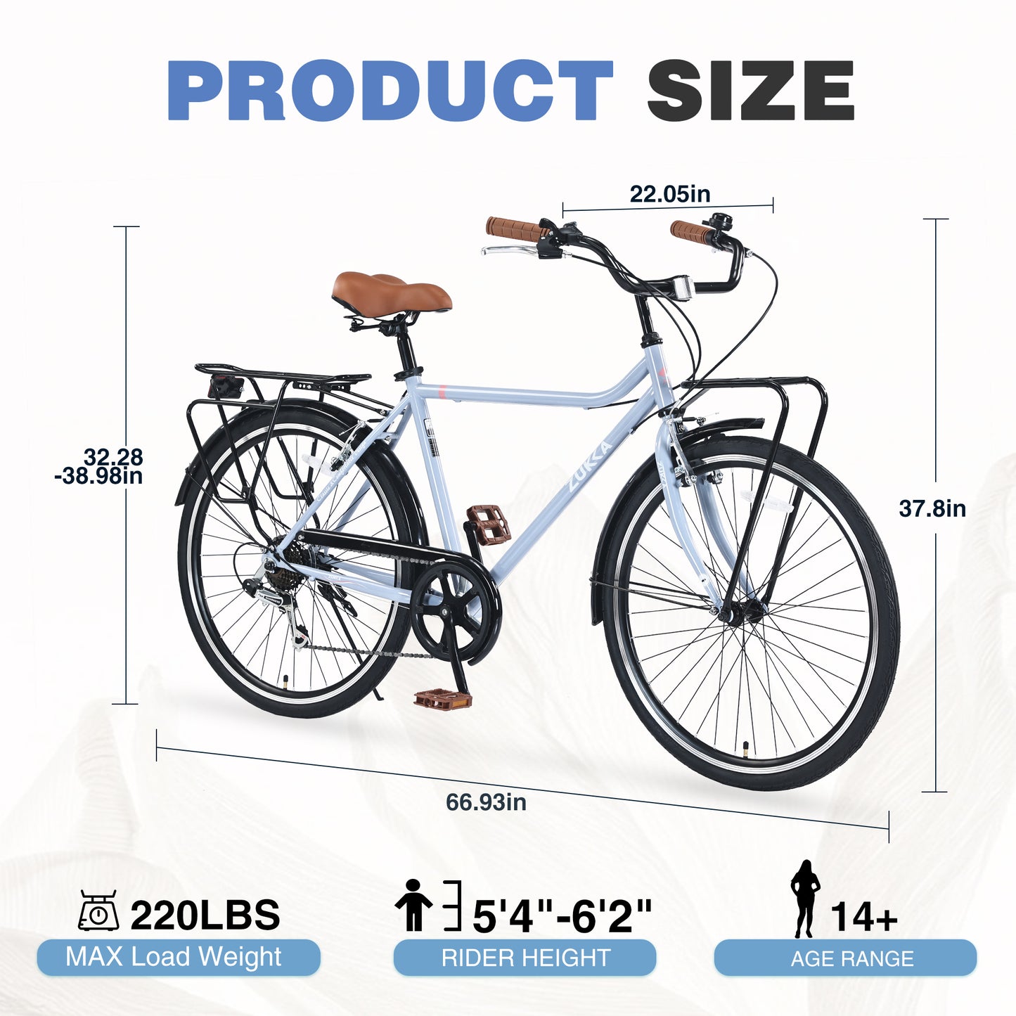 7 Speed, Steel Frame, Multiple Colors 26 Inch Vintage Style Bike,Retro Commute Bike for Women and Men