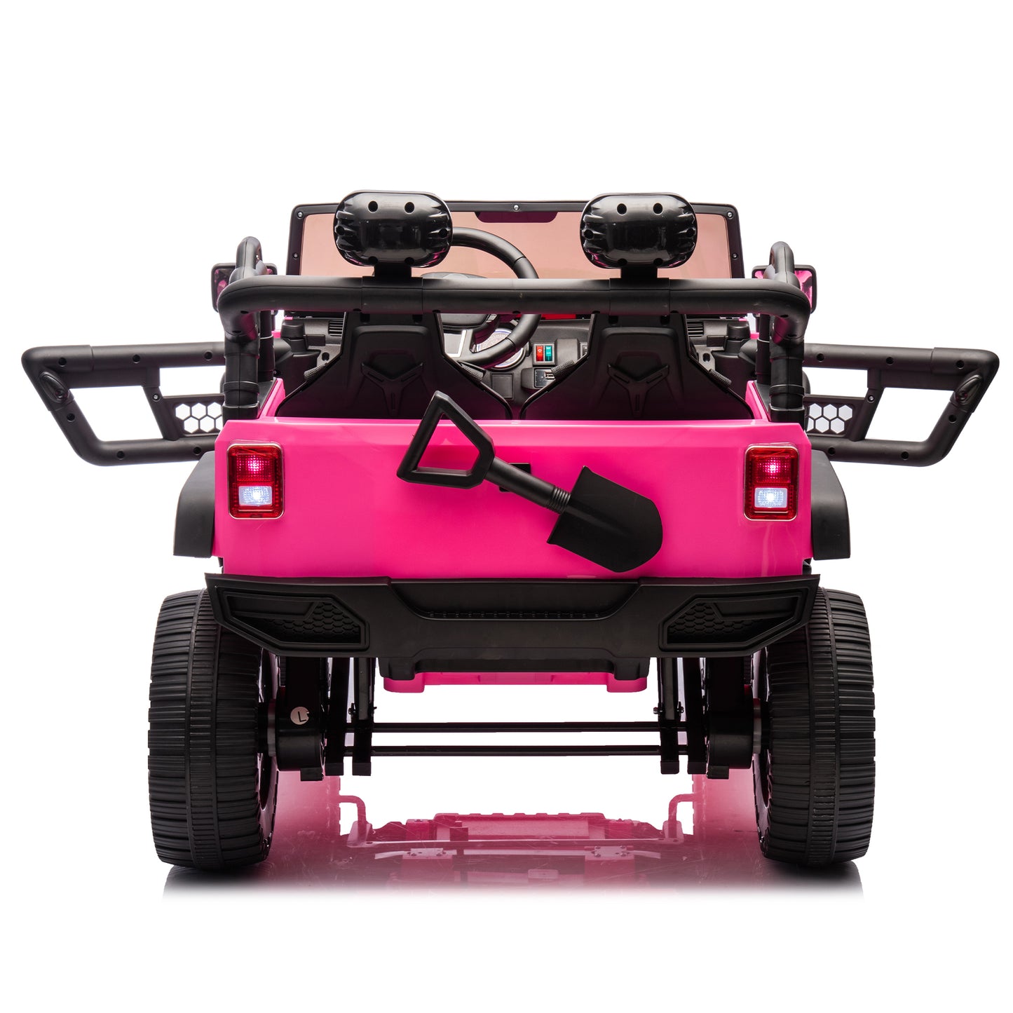 24V Two-Seater Kids Ride On Truck Car W/Parents Control,200w*2,Seat width 20.28in,Four-wheel Suspension,LED Lights,Music,MP3,Bluetooth,Two independent seat belts,Suitable for off-road For Kids Aged 3+