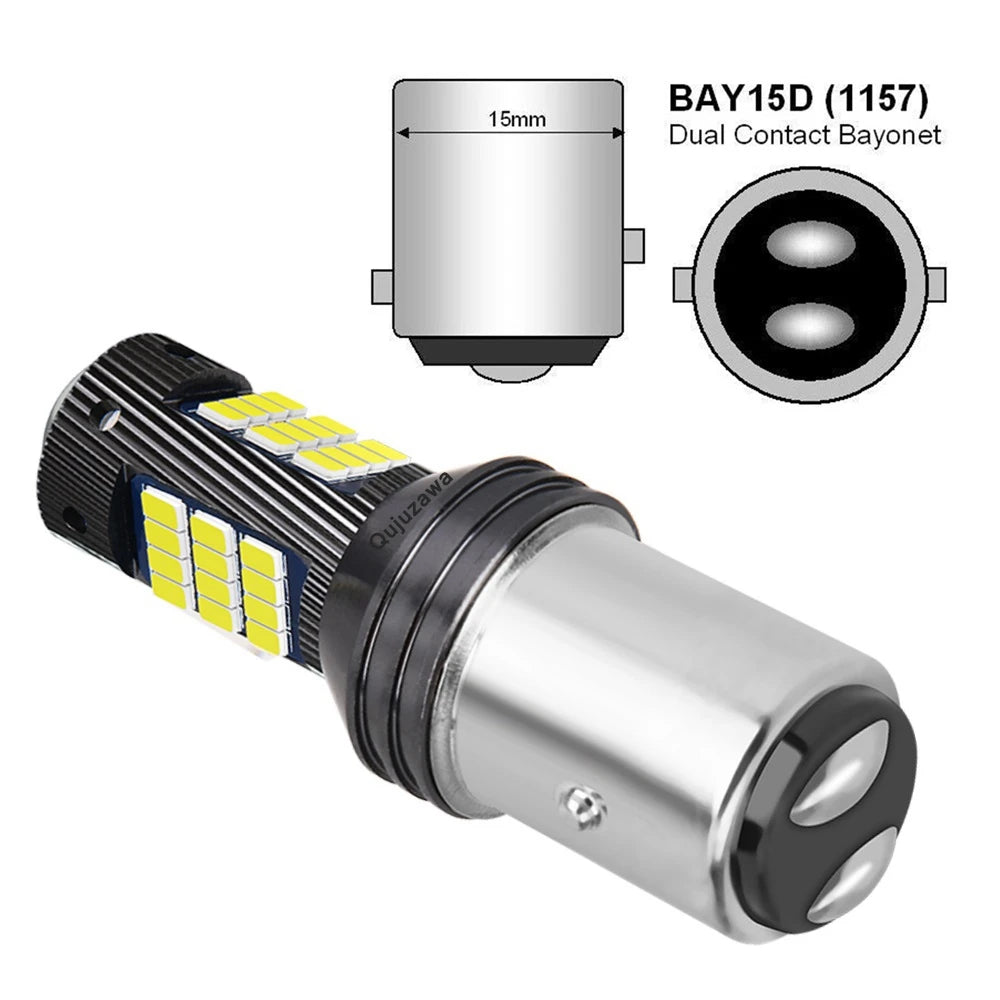 2PCS New 1157 P21/5W BAY15D Super Bright 2016 LED Car Tail Brake Bulbs Turn Signals Auto Rear Fog Lamp Daytime Running Light 12V