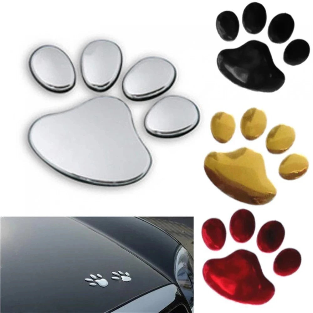 2PCS Auto Accessories Car Sticker Cool Design Paw 3D Animal Dog Cat Footprint Decal Car PVC sticker car decal