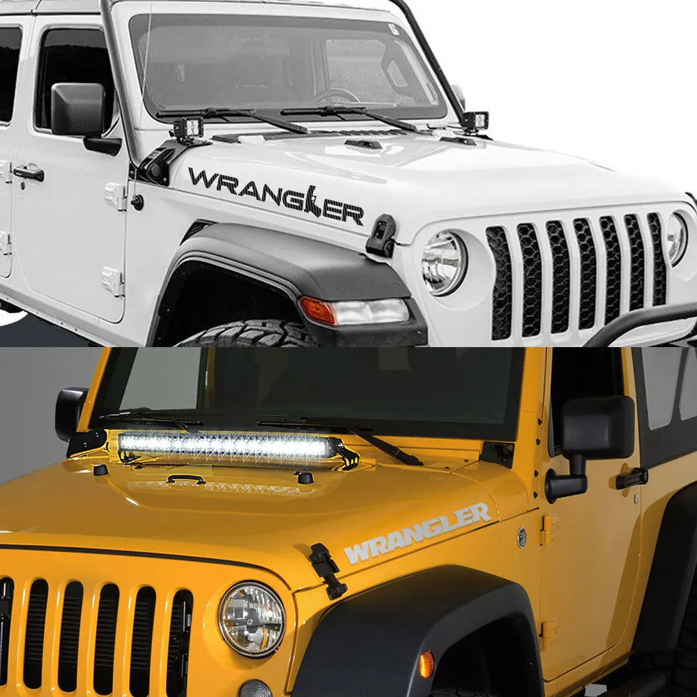 2PCS Car Hood Cover Engine Stickers For Jeep Wrangler JK JL TJ YJ Unlimited DIY Exterior Tuning Accessories Vinyl Bonnet Decals