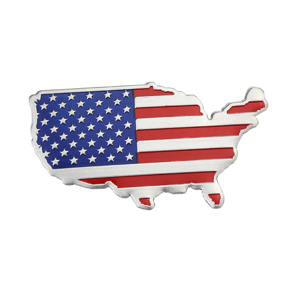 Metal 3D USA U.S.A America Flag Badge Emblem Deutsch Car Sticker Decal Grille Bumper Window Body Decoration