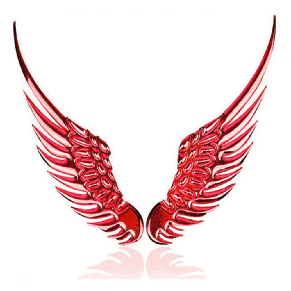 1pair Car Auto Motorcycle Body Sticker 3D Eagle Angel Wings Badge Style ABS Decals Silver/Gold Exterior Accessories