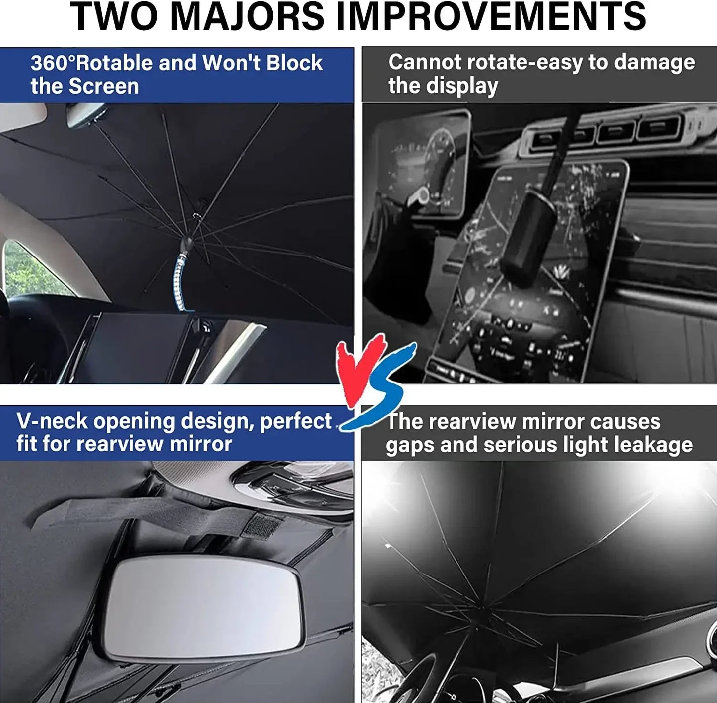 For Tesla Model 3/Y Car Windshield Sun Shade Umbrella Foldable Sunshade Cover Automotive Car Windshield Protection Accessories
