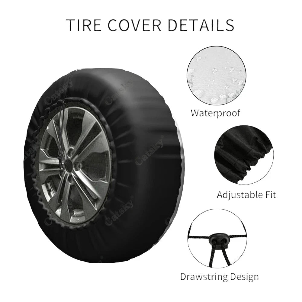 Lovely Peacock Feather Pattern Polyester Universal Spare Wheel Tire Cover Wheel Covers for Trailer RV SUV Truck Camper
