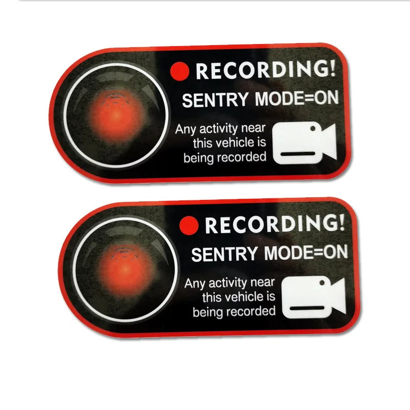 for Tesla Model 3 Y Warning Sticker Model S X Invader Sentinel Sentry Mode Static Car Stickers Electrostatic Accessories 2023