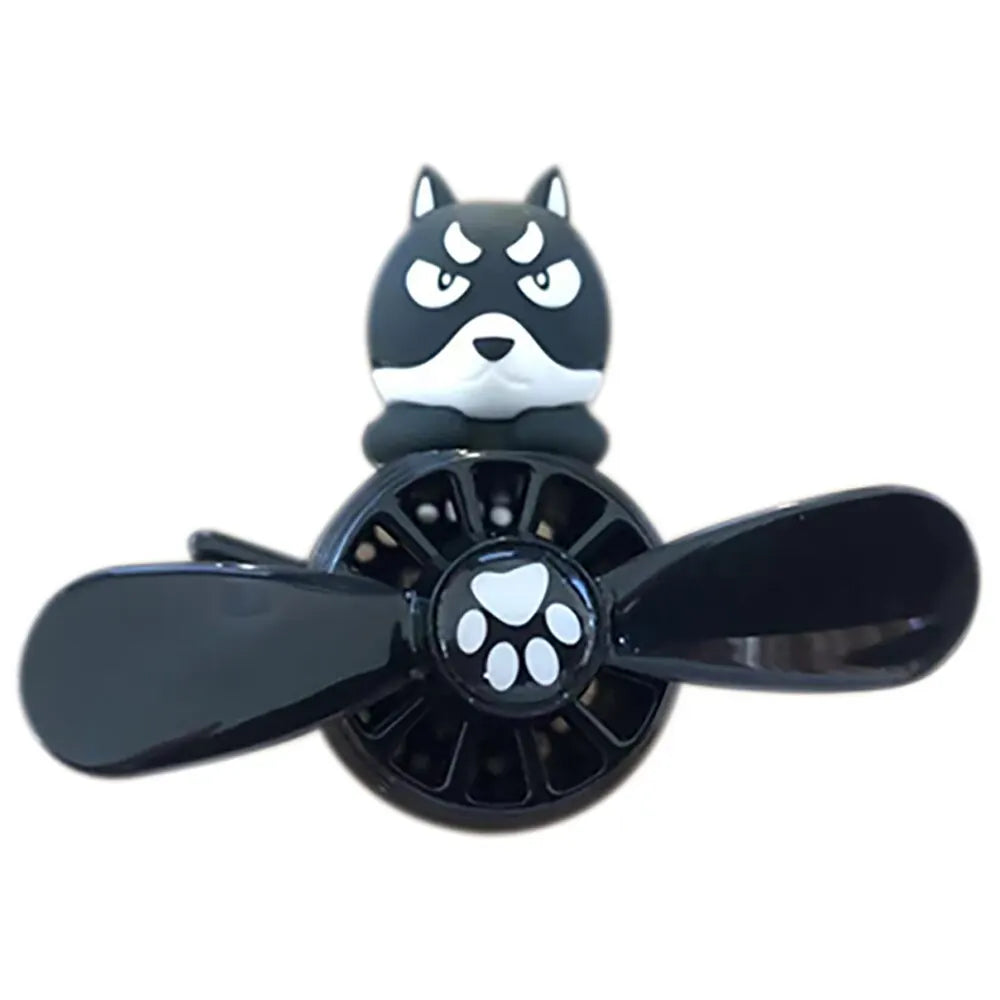 Car Air Freshener Aromatherapy Pilot Rotating Propeller Air Outlet Fragrance Flavor Cat Dog Duck Husky Pilot Auto Decoration