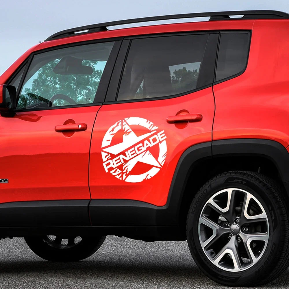 For Jeep Renegade 2016-2023 Car Door Side Sticker Stylish Pentagram Style Vinyl Film Decal Decoration Auto Tuning Accessories