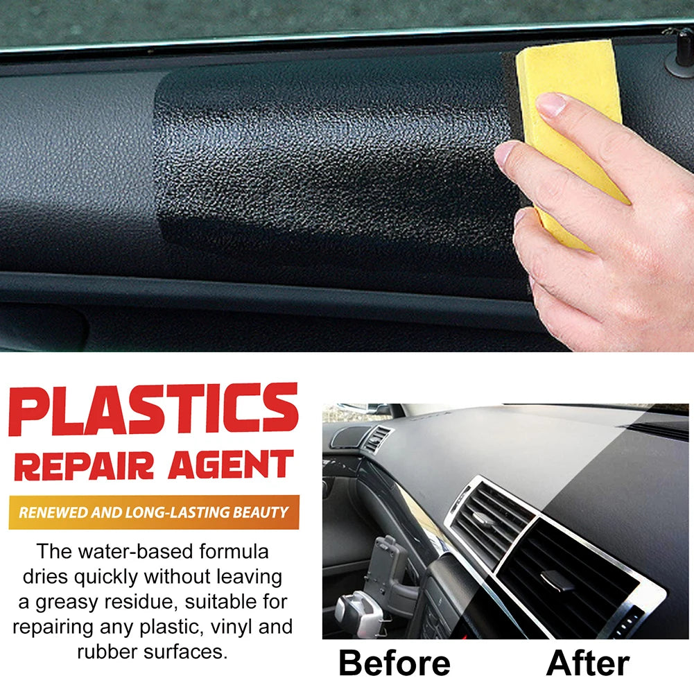 1Pcs 50mL Car Interior Plastic Leather Restorer Refurbishment Paste Sponge ABS Car Paint Protection Spray Cleaning Care Agents