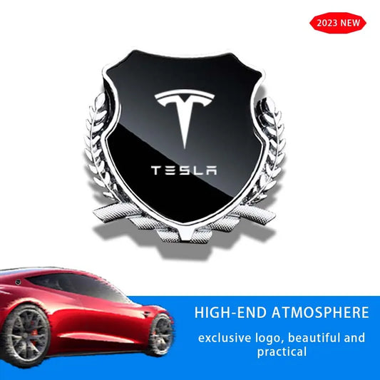Car Stickers 3D Metal Accsesories Auto Accessory Triangle Window Sticker For Tesla Model 3 Model X Model S Model Y 2021 2022