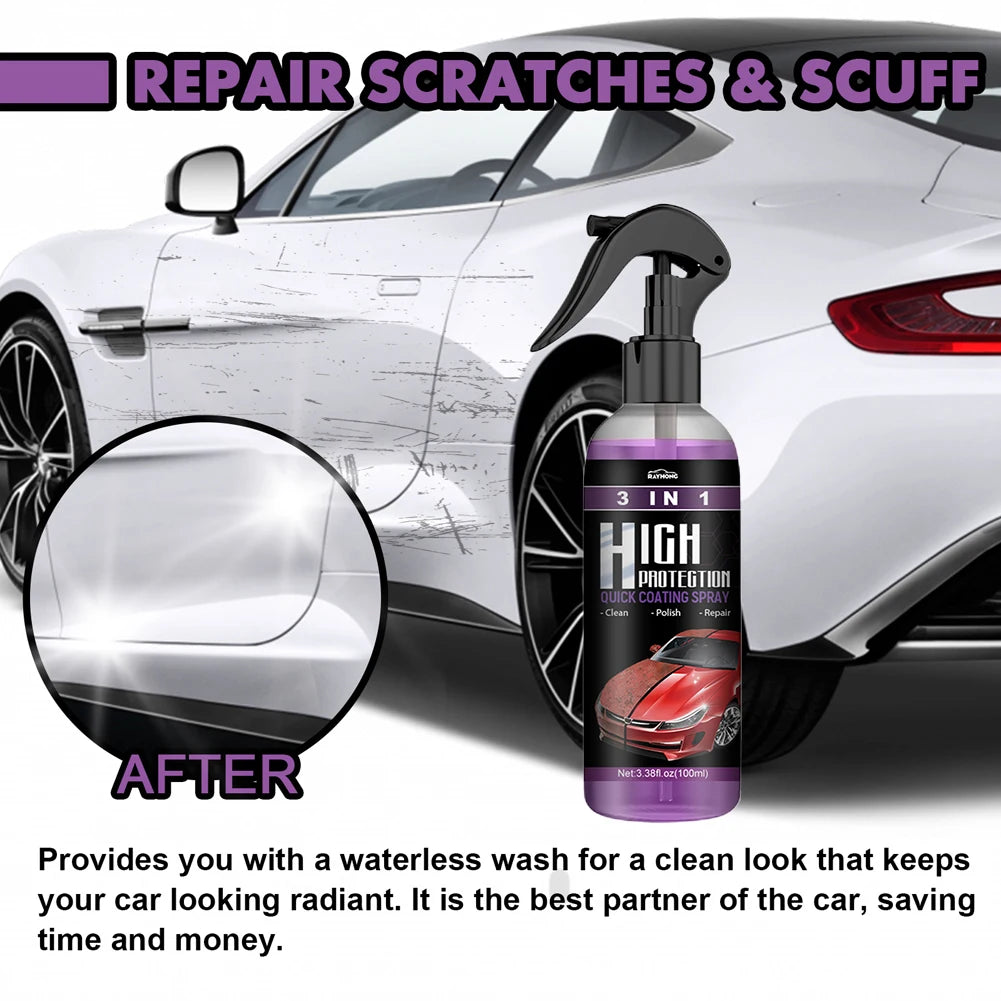 3 In 1 Car Ceramic Coating Spray Auto Nano Ceramic Coating Polishing Spraying Wax Car Paint Scratch Repair Remover 30ml/100ml