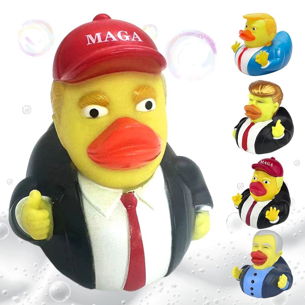 Novelty Trump Rubber Duck Rubber Duckies Trump Merchandise Bathtub Toys for Kids Gift Birthdays Baby Showers Bath Time