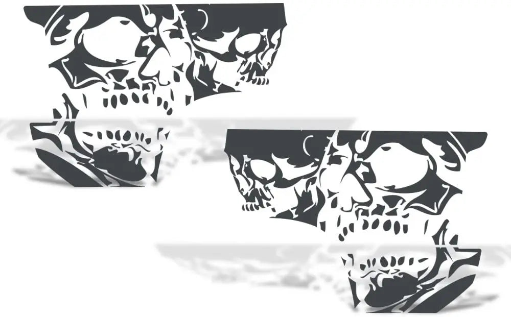 Factory Crafts Double Skull Rear Quarter Panel Graphics Kit 3M Vinyl Decal Wrap Compatible with Chevrolet Silverado 1999-2007 -